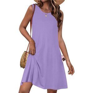 Womens Summer Dresses Casual Sleeveless Tshirt Sundress Beach Cover Up